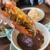 Vegan cheese and mushrooms, birria  at Penelope's Vegan Taqueria in Chicago