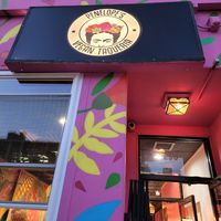 Outside at Penelope's Vegan Taqueria in Chicago