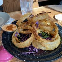Onion rings   at Penelope's Vegan Taqueria in Chicago