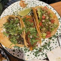 Mushroom, Soy Chorizo, & Chunky Quesa Tacos  at Penelope's Vegan Taqueria in Chicago