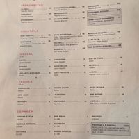 Drinks menu at Penelope's Vegan Taqueria in Chicago