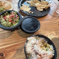 Chips, quacamole, and elote (bowl option)  at Penelope's Vegan Taqueria in Chicago