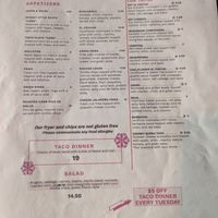 Menu at Penelope's Vegan Taqueria in Chicago