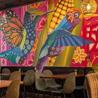 Colorful decor! at Penelope's Vegan Taqueria in Chicago