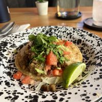 Chunky cheddar taco  at Penelope's Vegan Taqueria in Chicago