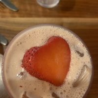 strawberry horchata ❤️  at Penelope's Vegan Taqueria in Chicago