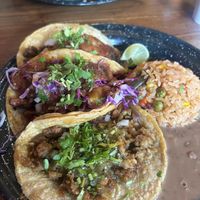 Taco dinnerr  at Penelope's Vegan Taqueria in Chicago