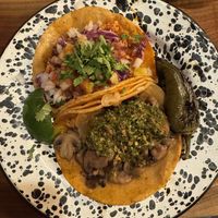 Tacos - one mushroom, one cauliflower  at Penelope's Vegan Taqueria in Chicago