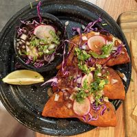 Quesabirria tacos  at Penelope's Vegan Taqueria in Chicago