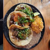 Taco dinner combo - delicious! at Penelope's Vegan Taqueria in Chicago