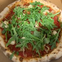 Sausage and caramelised onion  at Amalfi Pizzeria in Clayfield