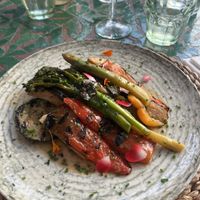 Verduras y tempe (veggies and tempeh in miso glaze)  at The Farm in Marbella