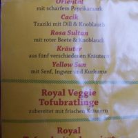 Partial 2014 menu at Royal Kebabhaus in Munich