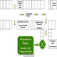 Map at Reunion Cafe in Vientiane