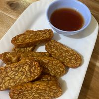 Fried tempeh  at Reunion Cafe in Vientiane