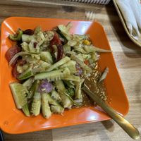 Spicy cucumber salad (super yummy!)  at Reunion Cafe in Vientiane