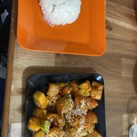 Sweet and sour tofu  at Reunion Cafe in Vientiane