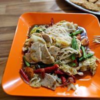 Spicy noodle salad at Reunion Cafe in Vientiane