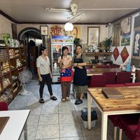 The staff. So happy    at Reunion Cafe in Vientiane
