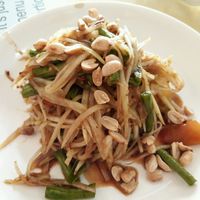 Papaya Salad - only 10000 kip! at Reunion Cafe in Vientiane