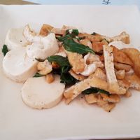 Fried tofu with basil leafs at Reunion Cafe in Vientiane