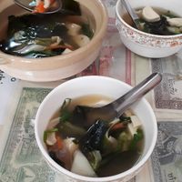 Seaweed and tofu soup at Reunion Cafe in Vientiane