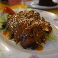 Duck with peanut souce at Reunion Cafe in Vientiane