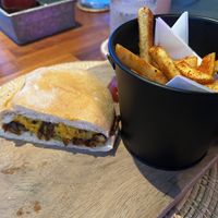 Pulled pork Sandwich made from mushrooms, you could of fooled me, very tasty!  at Foxtrot Bistro in Koh Samui