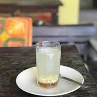 Ginger and lemon tea at Cafe Karma in Rishikesh