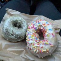 Matcha and sprinkles at Mighty-O Donuts - Greenlake in Seattle