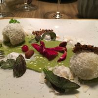 Polenta coco balls - avocado emulsion at Kopps in Berlin