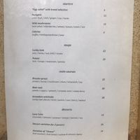 Menu at Kopps in Berlin