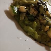 Zucchini, mint and dry seeds crumble risotto at Mutty in Castiglione Delle Stiviere