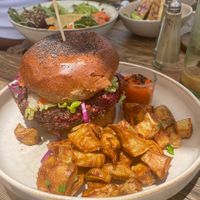 Vegan burger  at Mandala Society in Marrakech