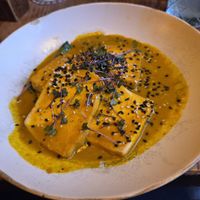 Tofu in coconut sauce at Mandala Society in Marrakech