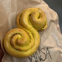 Saffron bun (only available in Christmas time)  at Sansa in Malmo