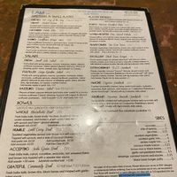 Menu  at cafegSC in Santa Cruz