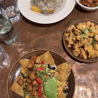 “Bonita” plate, “Warm-hearted” plate & “Grounded”  potato bites  at cafegSC in Santa Cruz
