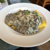 Polenta with Mushroom Gravy at cafegSC in Santa Cruz