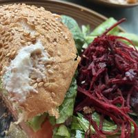 Black Bean Burger  at cafegSC in Santa Cruz