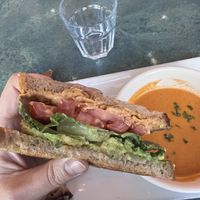 BLT with soup of the day  at cafegSC in Santa Cruz
