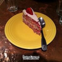 Strawberry cake at cafegSC in Santa Cruz