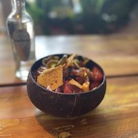 Vegan Volcano chicken bowl   at Surfside Poké in Maastricht