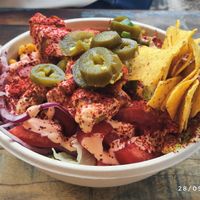 Vegan volcano bowl at Surfside Poké in Maastricht