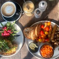Vegan Full English and Mushrooms on toast at F O L K in Bury St Edmunds