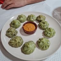 Vegan momo at Mani's in Faro