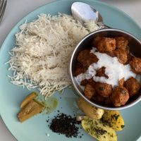 Yummy vegan butter chicken 💚💚  at Mani's in Faro