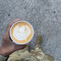 Red Latte with oat milk and maple  at Green Bean in Greensboro