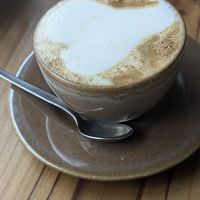 Cappuccino with Soy milk (10PEN) at Canttú in Huaraz