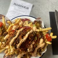Vegan dirty fries (smutty on menu)  at Harbour Inn in Lowestoft